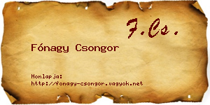 Fónagy Csongor névjegykártya