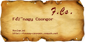 Fónagy Csongor névjegykártya